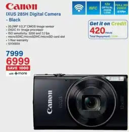 Incredible Connection Canon IXUS 285H Digital Camera - Black offer
