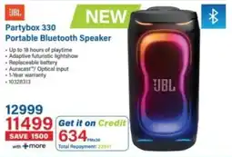 Incredible Connection JBL Partybox 330 Portable Bluetooth Speaker offer