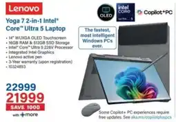 Incredible Connection Lenovo Yoga 7 2-in-1 Intel Core Ultra 5 Laptop offer