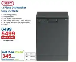 Incredible Connection DEFY 13 Place Dishwasher Grey offer