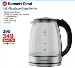 Incredible Connection Bennett Read 1.8L Classique Glass Kettle offer