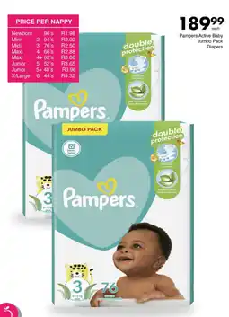 Save Hyper Pampers Active Baby Jumbo Pack Diapers offer