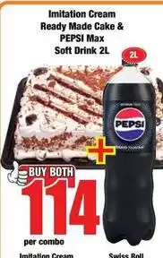 Boxer Pepsi - imitation cream ready made cake & soft drink offer