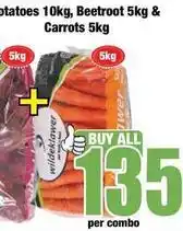 Boxer Potatoes, beetroot & carrots offer