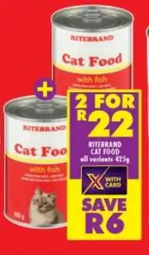 Shoprite Ritebrand Cat Food 2 x 425g offer