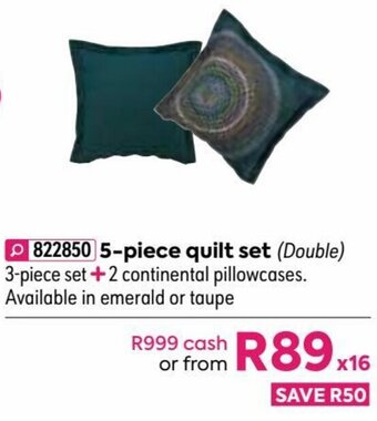 HomeChoice 5-Piece Quilt Set offer