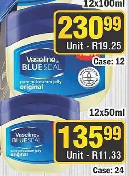 J&E Cash and Carry Vaseline BLUESEAL pure petroleum jelly original offer