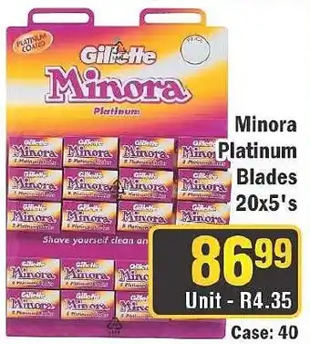 J&E Cash and Carry Gillette Minora Platinum Blades offer