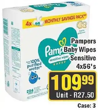 J&E Cash and Carry Pampers Baby Wipes Sensitive offer