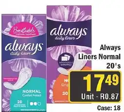 J&E Cash and Carry Always Liners Normal 20's offer
