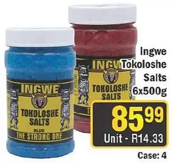J&E Cash and Carry Ingwe Tokoloshe Salts offer