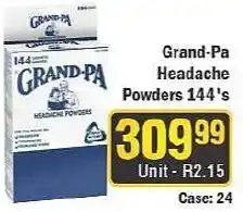 J&E Cash and Carry Grand-Pa Headache Powders 144's offer
