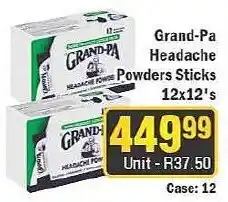 J&E Cash and Carry Grand-Pa Headache Powders Sticks offer