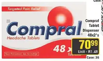 J&E Cash and Carry Compral Headache Tablets offer