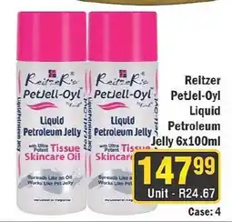 J&E Cash and Carry Reitze's PetJel-Oyl Liquid Petroleum Jelly offer