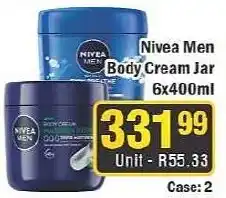 J&E Cash and Carry Nivea Men Body Cream Jar offer