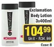 J&E Cash and Carry Exclamation Body Lotion offer