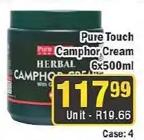 J&E Cash and Carry Pure Touch Herbal Camphor Cream offer
