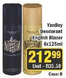 J&E Cash and Carry Yardley Deodorant English Blazer offer