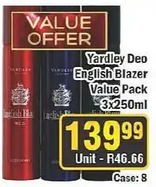 J&E Cash and Carry Yardley Deo English Blazer offer