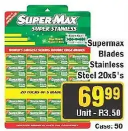 J&E Cash and Carry Supermax Stainless Steel Blades offer