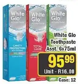 J&E Cash and Carry White Glo Toothpaste Assorted offer