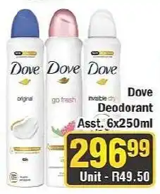 J&E Cash and Carry Dove Deodorant Assorted offer
