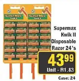 J&E Cash and Carry Supermax Kwik II Disposable Razor 24's offer