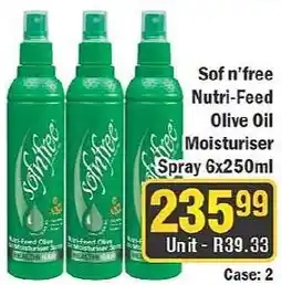 J&E Cash and Carry Sof'n'free Nutri-Feed Olive Oil Moisturiser Spray offer