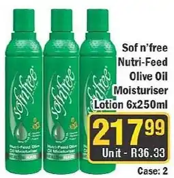 J&E Cash and Carry Sofnfree Nutri-Feed Olive Oil Moisturiser Lotion offer