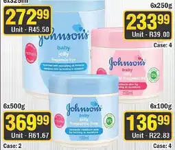 J&E Cash and Carry Johnson's baby jelly fragrance free offer