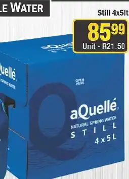 J&E Cash and Carry aQuellé Natural Spring Water Still offer