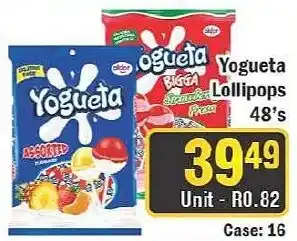 J&E Cash and Carry Yogueta Lollipops Assorted offer
