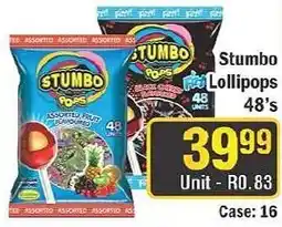 J&E Cash and Carry Stumbo Lollipops Assorted offer