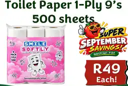 Foodeez Toilet Paper 1-Ply 9's offer