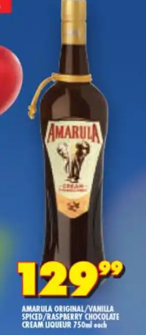 Shoprite Liquor Amarula Original/Vanilla SPiced/Raspberry Chocolate Cream Liqueur 750ml offer