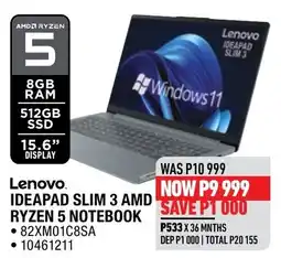Home Corp Lenovo IDEAPAD SLIM 3 AMD RYZEN 5 NOTEBOOK offer