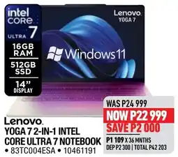 Home Corp Lenovo YOGA 7 2-IN-1 INTEL CORE ULTRA 7 NOTEBOOK offer