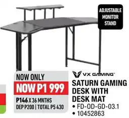Home Corp VX GAMING SATURN GAMING DESK WITH DESK MAT offer