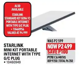 Home Corp STARLINK MINI KIT PORTABLE INTERNET WITH TYPE G/C PLUG offer