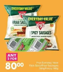 Save Frys Everyday Value Pack Spicy/Braai Sausages offer