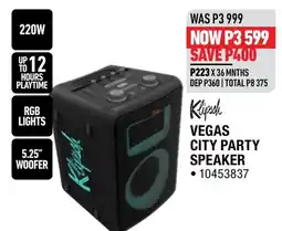 Home Corp Klipash Vegas City Party Speaker offer