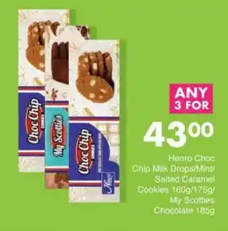 Save Henro Choc Chip Milk Drops/Mint/Salted Caramel Cookies My Scotties Chocolate offer