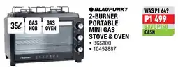 Home Corp BLAUPUNKT 2-BURNER PORTABLE MINI GAS STOVE & OVEN offer