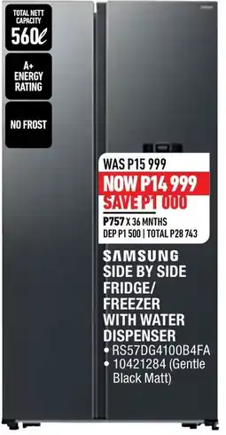 Home Corp SAMSUNG SIDE BY SIDE FRIDGE/ FREEZER WITH WATER DISPENSER offer