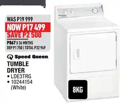 Home Corp Speed Queen TUMBLE DRYER offer