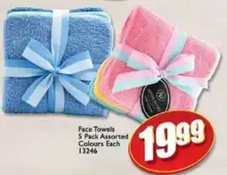 A5 Cash & Carry Face Towels Assorted offer