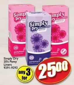 A5 Cash & Carry Simply Dry 20's Panty Liners offer