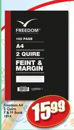 A5 Cash & Carry Freedom A4 2 Quire F & M Book offer