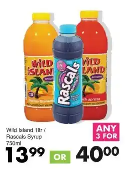 Save Wild Island/ Rascals Syrup offer